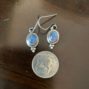 Beautiful sterling silver moonstone dangle earrings